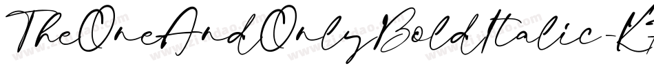TheOneAndOnlyBoldItalic-K7Vel字体转换