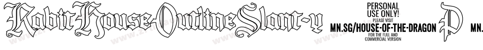 RabitHouseOutlineSlant-y9P2字体转换