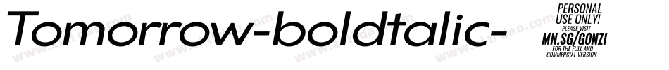 Tomorrow-boldtalic字体转换