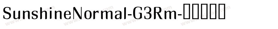 SunshineNormal-G3Rm字体转换