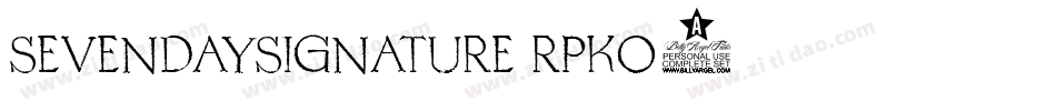 SevenDaySignature-RpKO3字体转换