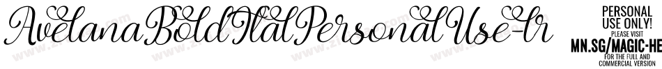 AvelanaBoldItalPersonalUse-lr5Z字体转换