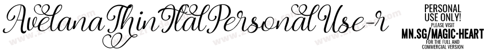 AvelanaThinItalPersonalUse-r9m8字体转换