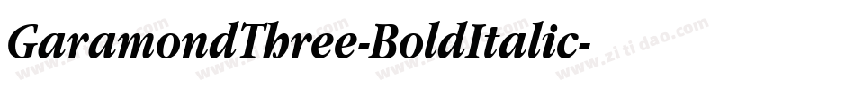 GaramondThree-BoldItalic字体转换