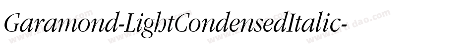 Garamond-LightCondensedItalic字体转换
