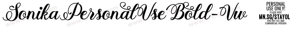 SonikaPersonalUseBold-Vw1e字体转换 SonikaPersonalUseBold-Vw1e字体转换