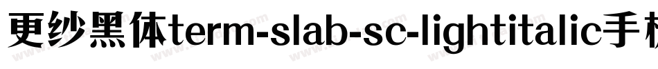 更纱黑体term-slab-sc-lightitalic手机版字体转换