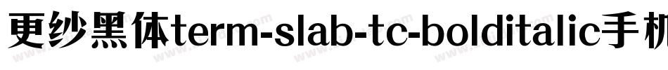更纱黑体term-slab-tc-bolditalic手机版字体转换