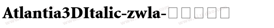 Atlantia3DItalic-zwla字体转换