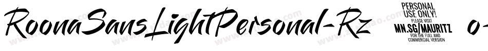 RoonaSansLightPersonal-Rz6o字体转换