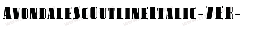 AvondaleScOutlineItalic-7EK字体转换