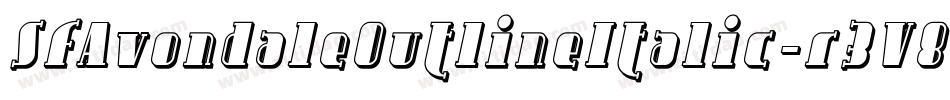 SfAvondaleOutlineItalic-r3V8字体转换 SfAvondaleOutlineItalic-r3V8字体转换