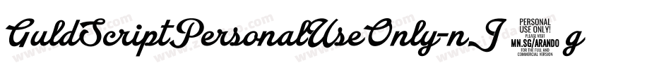 GuldScriptPersonalUseOnly-nJ2g字体转换