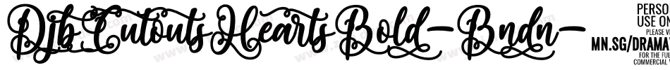 DjbCutoutsHeartsBold-Bndn字体转换