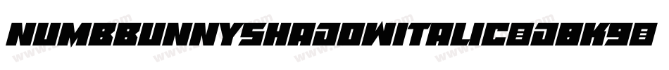 NumbbunnyShadowItalic-D8K9字体转换