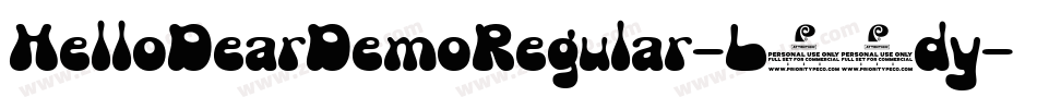 HelloDearDemoRegular-L33dy字体转换