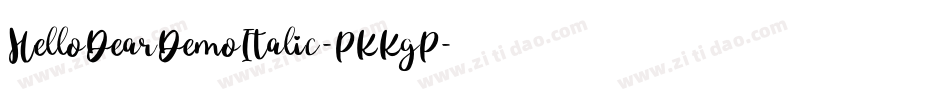 HelloDearDemoItalic-PKKgP字体转换