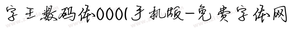 字王数码体0001手机版字体转换