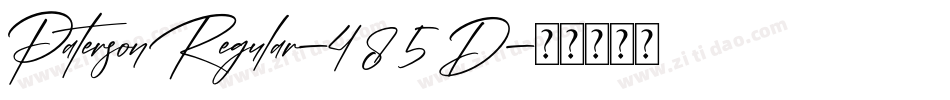 PatersonRegular-485D字体转换