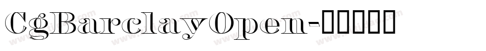 CgBarclayOpen字体转换