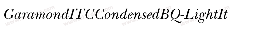 GaramondITCCondensedBQ-LightItalic字体转换