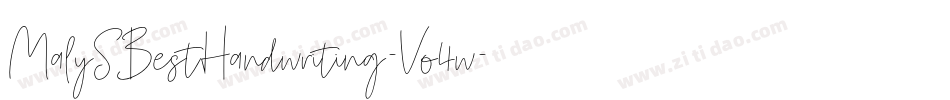 MalySBestHandwriting-Vo4w字体转换