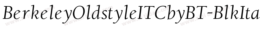 BerkeleyOldstyleITCbyBT-BlkItal字体转换