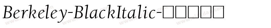 Berkeley-BlackItalic字体转换