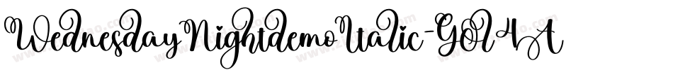 WednesdayNightdemoItalic-GOl4A字体转换