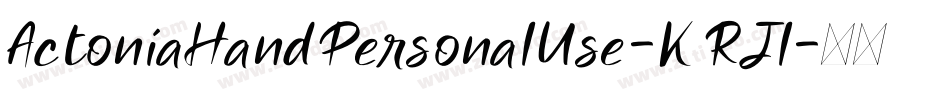 ActoniaHandPersonalUse-KRJl字体转换