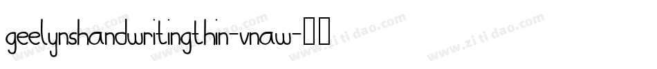 GeelynSHandwritingThin-VnAw字体转换