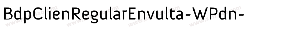 BdpClienRegularEnvulta-WPdn字体转换
