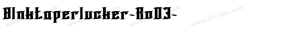 Blnktaperlucker-RoO3字体转换