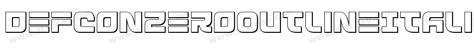 DefconZeroOutlineItalic-zZaw字体转换