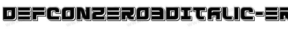 DefconZero3DItalic-erBO字体转换