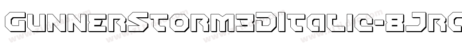 GunnerStorm3DItalic-8JrA字体转换