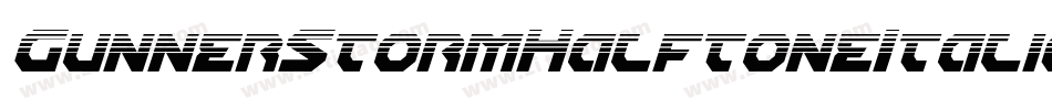 GunnerStormHalftoneItalic-dY37字体转换