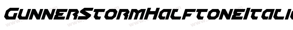GunnerStormHalftoneItalic-dY37字体转换
