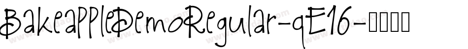 BakeappleDemoRegular-qE16字体转换