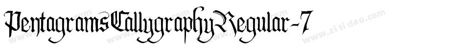 PentagramsCallygraphyRegular-707K字体转换