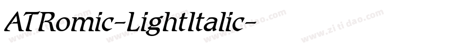 ATRomic-LightItalic字体转换