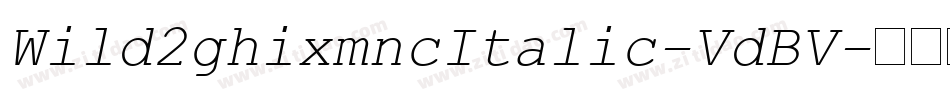 Wild2ghixmncItalic-VdBV字体转换