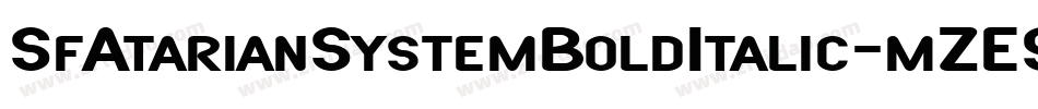 SfAtarianSystemBoldItalic-mZE9字体转换