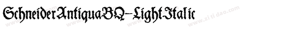 SchneiderAntiquaBQ-LightItalic字体转换