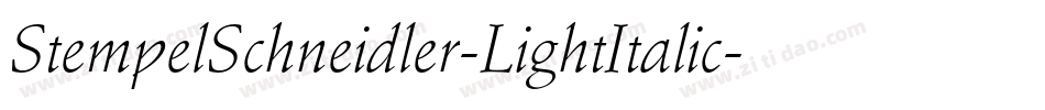 StempelSchneidler-LightItalic字体转换