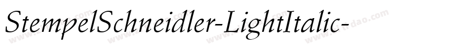 StempelSchneidler-LightItalic字体转换