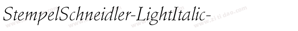 StempelSchneidler-LightItalic字体转换
