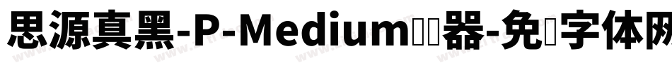 思源真黑-P-Medium转换器字体转换