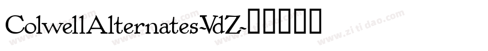 ColwellAlternates-VdZ字体转换