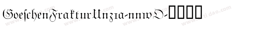 GoeschenFrakturUnz1a-nnwO字体转换